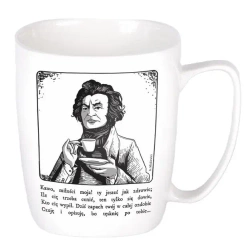 Kubek ceramiczny biały Adam Mickiewicz - Nadwyraz