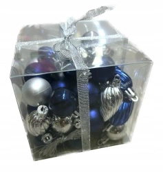 Bombki na choinkę nietłukące 50szt srebrne, granat - Rembowskiego 9