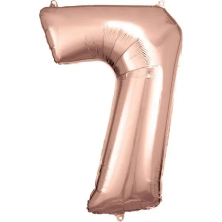 Balon foliowy cyfra 7 różowe złoto 57x86cm - Amscan