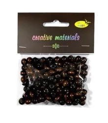 Koraliki drewniane ciemny brąz 9mm ok 26g - Galeria Hobby