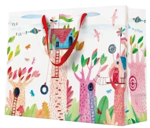 Torebka prezentowa Domek na drzewie, duża pozioma