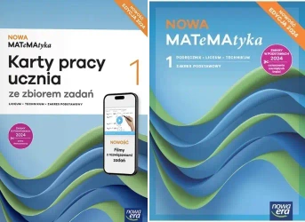 Nowa MATEMATYKA LO 1 PODRĘCZNIK + Karty Pracy ZP NOWA ERA Zakres Podstawowy - Wojciech Babiański, Lech Chańko, Jerzy Janowicz, Dorota Ponczek, Ewa Szmytkiewicz, Karolina Wej