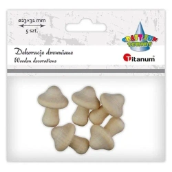 Drewniane grzybki 23x30mm 5szt - Titanum
