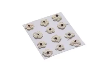 Kwiatki dekoracyjne 18mm ecru 12szt - Brewis