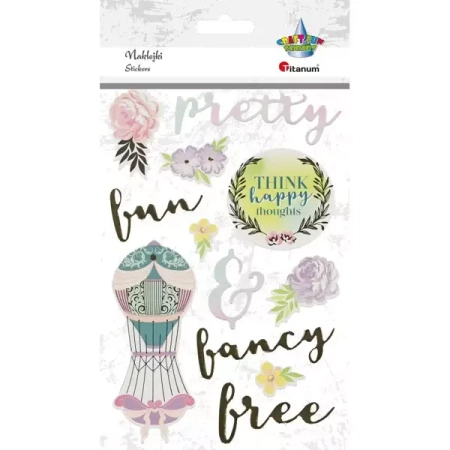 Naklejki papierowe wypukłe pretty mix 12szt - Titanum