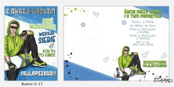 Karnet Bueno B6 + koperta wzór nr 17 Urodziny - Stamp