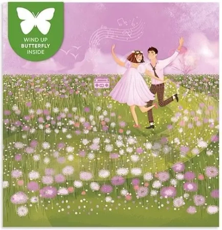 Karnet kwadrat z latającym motylkiem Ślub Polana - Cozywood