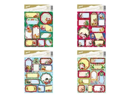 Naklejki na prezenty BN czerwone 20x30cm 10szt MIX - MFP