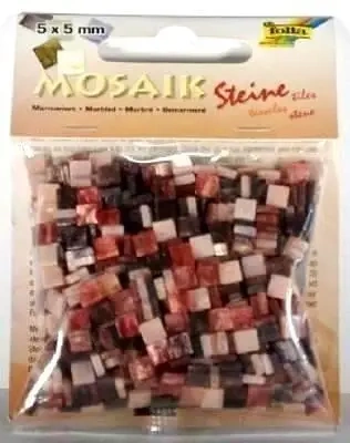 Mozaika kamyczki marmurkowe 5x5mm czerwona - Galeria Hobby