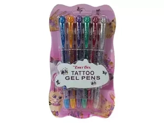 Długopisy żelowe do tatuażu 6 kolorów - ADAR