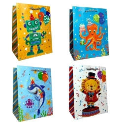 Torebka prezentowa dziecięca M brokat mix - Ju-Piter