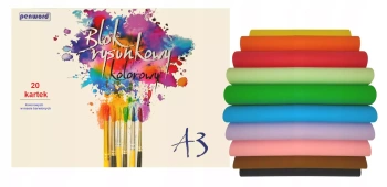 Blok rysunkowy A3 kolor 80g 20 kartek - Penword