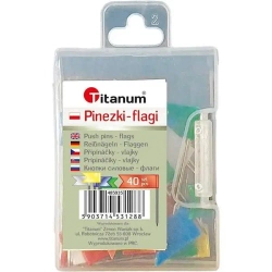 Pinezki flagi 40szt - Titanum