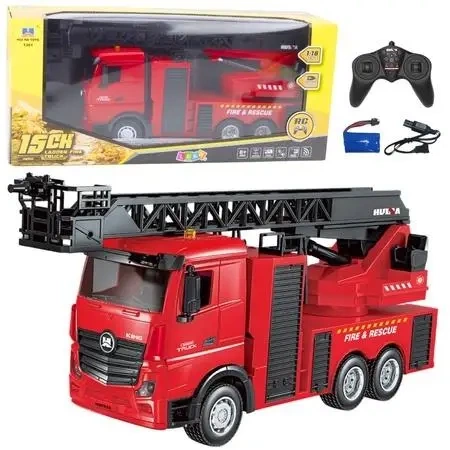 Straż RC z wysuwaną drabiną + rozpylanie wody 1:18 - Leantoys