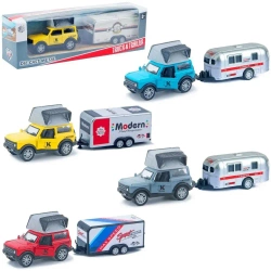 Auto terenowe metalowe z przyczepą MIX - Trifox