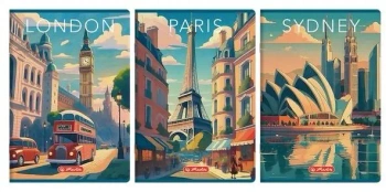 Zeszyt A4/96K kratka z marginesem Retro (5szt) - HERLITZ