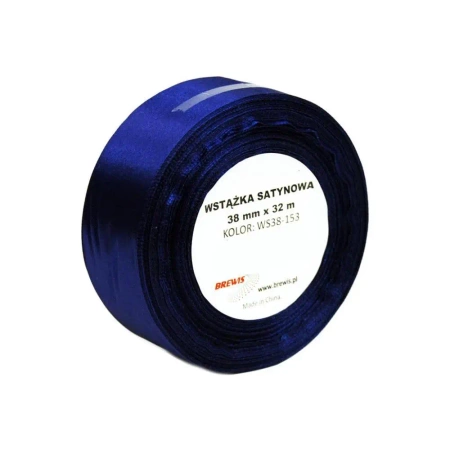 Wstążka satynowa granatowa 38mmx32m - Brewis
