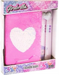 Pamiętnik cekinowy zróżowy z sercem - Nice Group