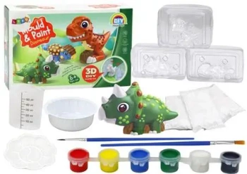 Odlewy gipsowe Dinozaury 3D z farbami DIY - Leantoys