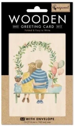 Karnet drewniany C6 + koperta Rodzina - Cozywood