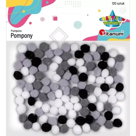 Pompony poliestrowe 10mm mix 120szt - Titanum
