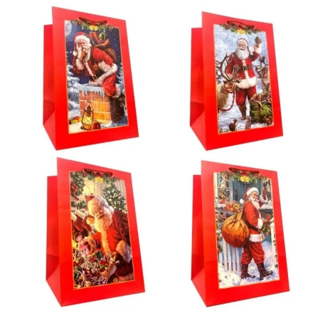 Torebka prezentowa L Boże Narodzenie szerokie dno - Ju-Piter