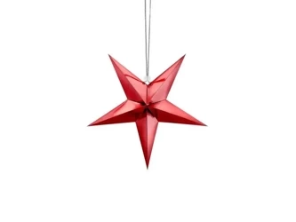 Gwiazda papierowa czerwona 30cm - PartyDeco