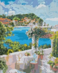 Diamentowa mozaika - Śniadanie nad morzem 40x50cm - Ideyka