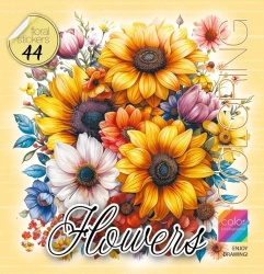 Kolorowanka z naklejkami 200x200 Kwiaty żółte - Fresh