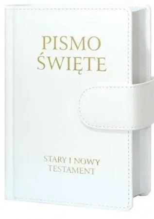 Pismo Święte ST i NT małe białe z zapięciem - praca zbiorowa