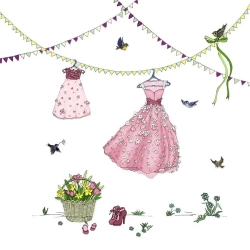 Karnet Swarovski kwadrat CL2704 Wiszące sukienki - Clear Creations