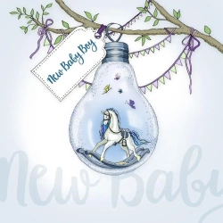 Karnet Swarovski kwadrat CL2802 Narodziny Żarówka - Clear Creations