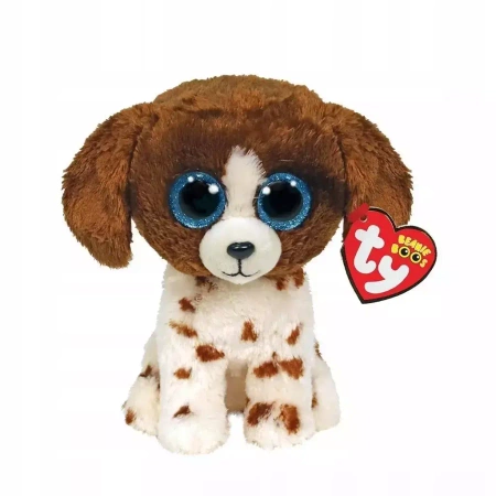 TY BEANIE BOOS MUDDLES - brązowo / biały pies 15cm 36249