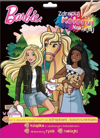 Barbie. Zdrapuj, koloruj, naklejaj - praca zbiorowa