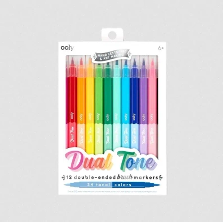 Flamastry pędzelkowe Dual Tone 24 kolory - ooly