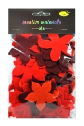 Kwiatki z filcu tonacja czerwono-pomarańczowa 60sz - Galeria Hobby