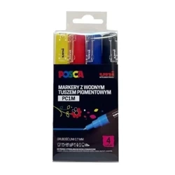 Markery plakatowe PC-1M 4 kolory POSCA UNI - Uni Mitsubishi Pencil