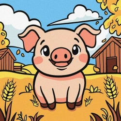 Malowanie po numerach - Fajny prosiaczek Kids - Ideyka