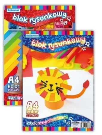 Blok rysunkowy A4/20K 80g kolorowy (10szt) - Schemat