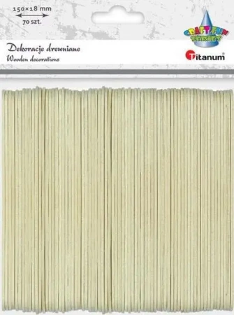 Drewniane patyczki proste 18x150mm 70szt - Titanum