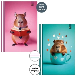 Zeszyt A4/32K 3-linie kolor 90g Kapibara (6szt) - Bee-bee