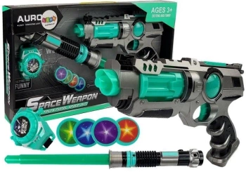 Pistolet laserowy z akcesoriami - Leantoys