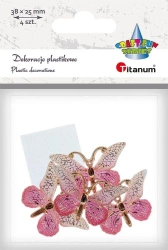 Dekoracje samoprzylepne motyle 38x23mm 4szt - Titanum