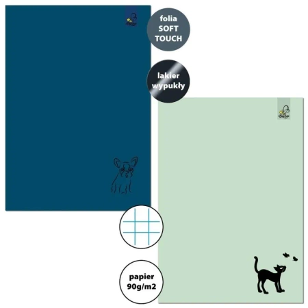 Zeszyt A5/32K kratka 90g Animal S1 (10szt) - Bee-bee