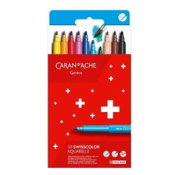 Flamastry akwarelowe Swisscolor 10 kolorów - Carandache
