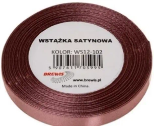 Wstążka satynowa brudny róż 12mm x 32m - Brewis