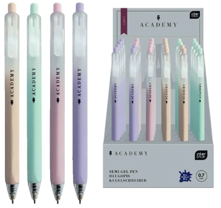 Długopis automat Light Academy pastel nieb (24szt) - INTERDRUK