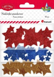 Naklejki piankowe brokatowe gwiazdki mix 45szt. - Titanum