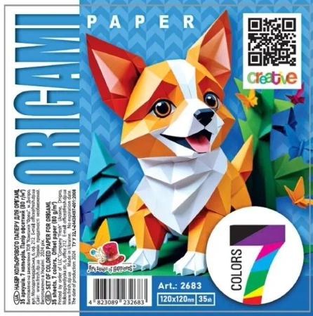Papier do origami 120x120 35 arkuszy 80g/m2 Pies - Fresh