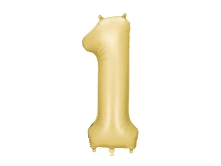 Balon foliowy cyfra 1 86cm złoty - PartyDeco